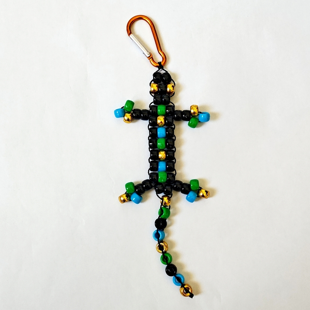 Colorful Beaded Lizard Bag Charm